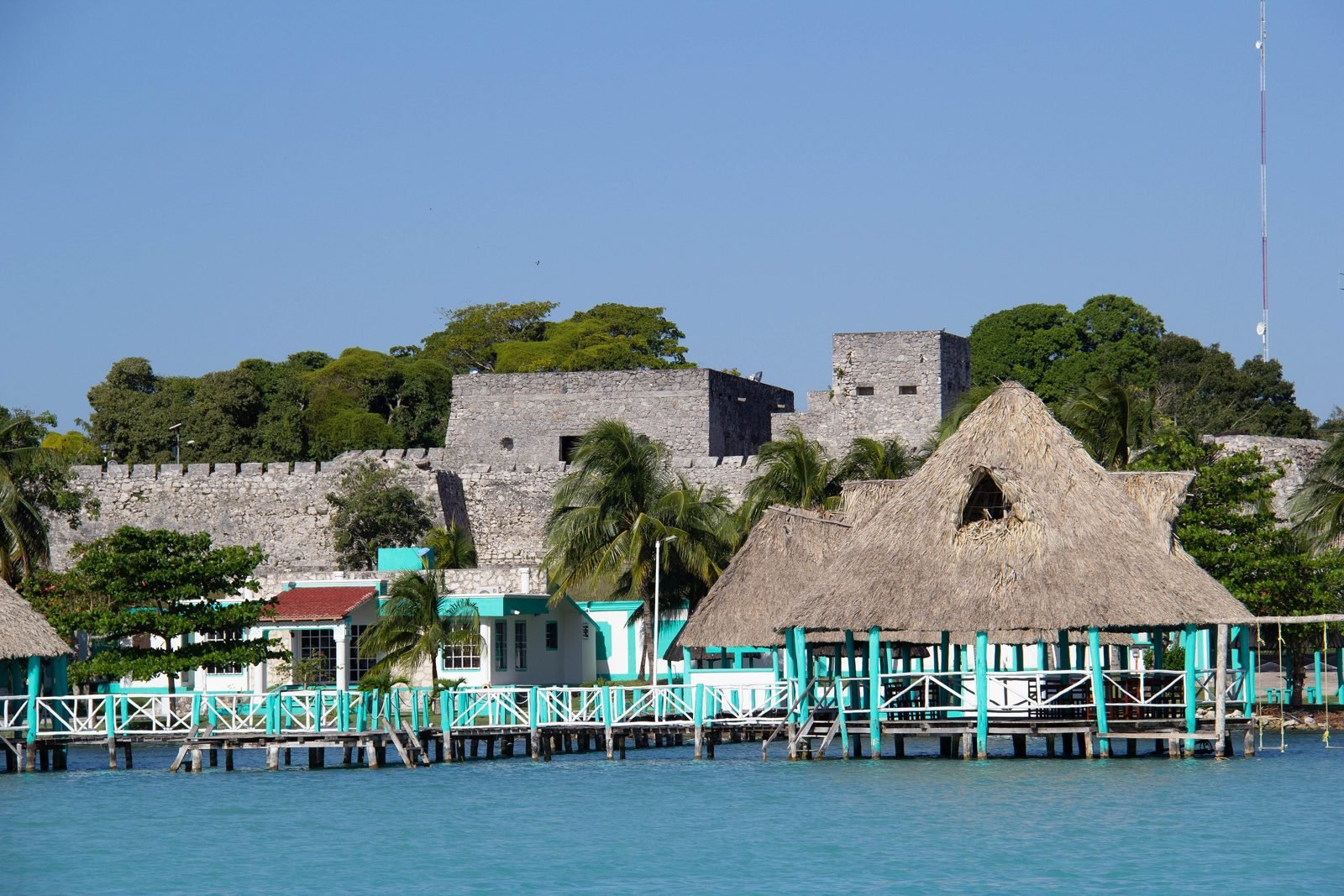 The San Felipe fort by the lagoon in Bacalar