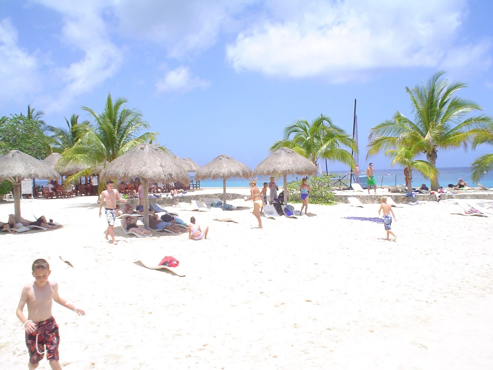 Beach with palapas at Chankanaab park