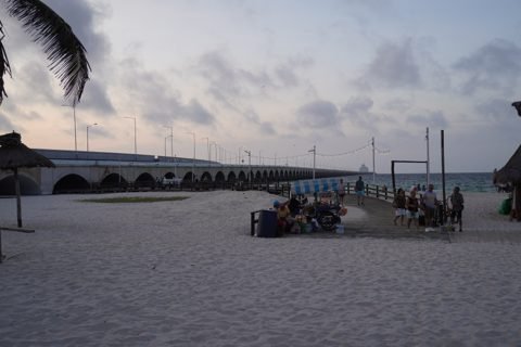 The Malecón and the old pier at sunset