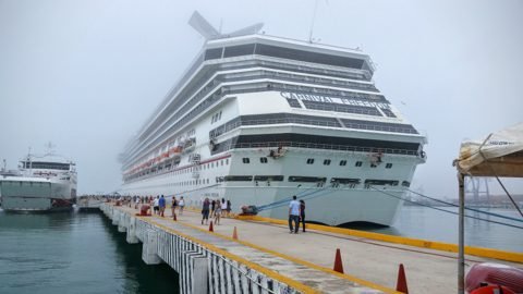 A cruise ship at the Progreso terminal