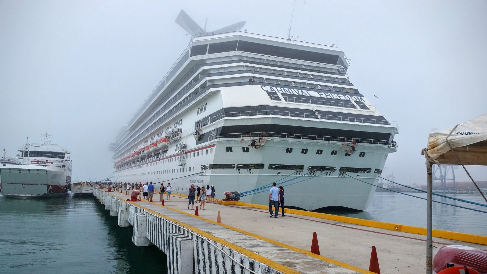 A cruise ship at the Progreso terminal