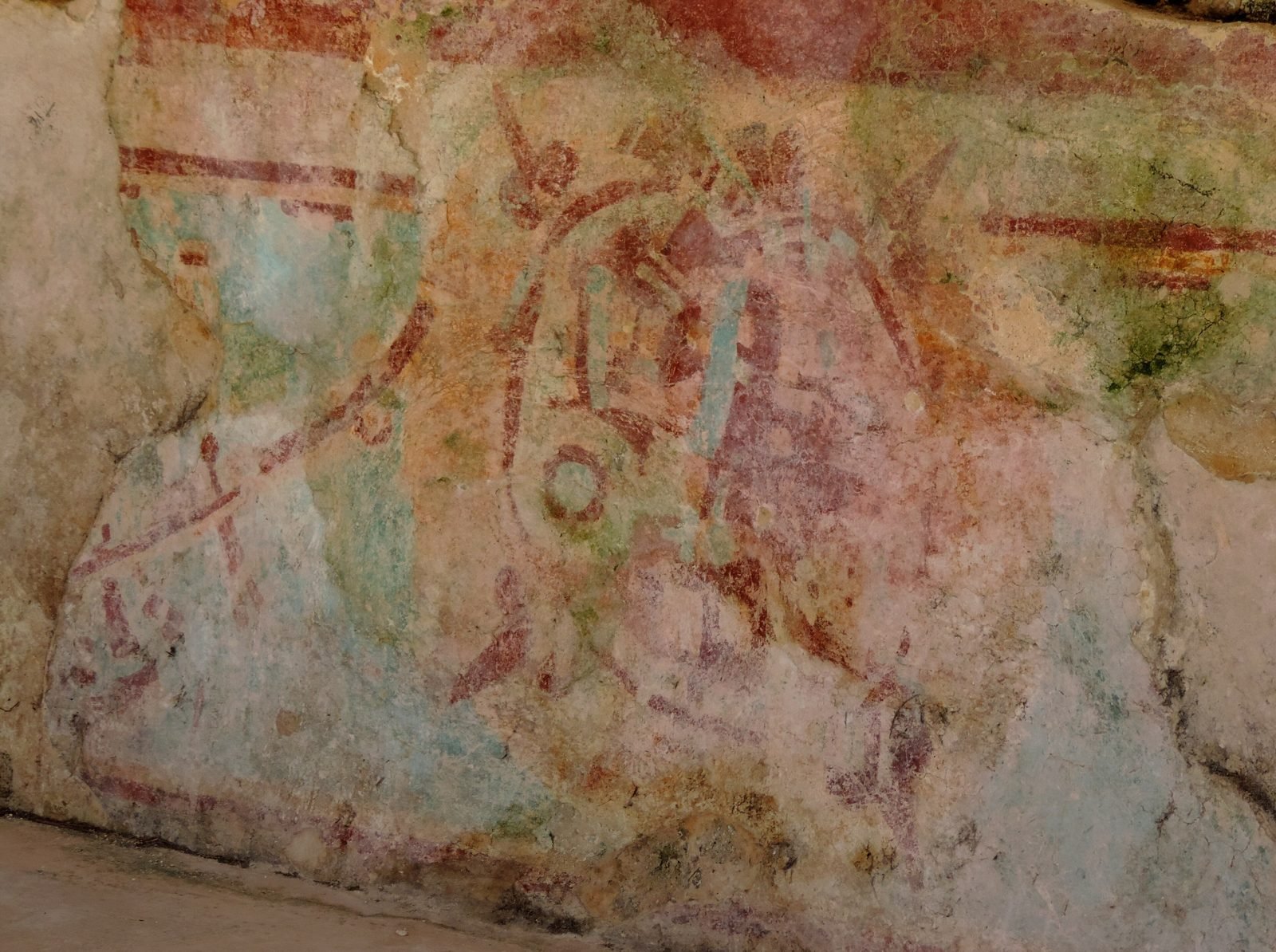 A painted mural at Mayapán