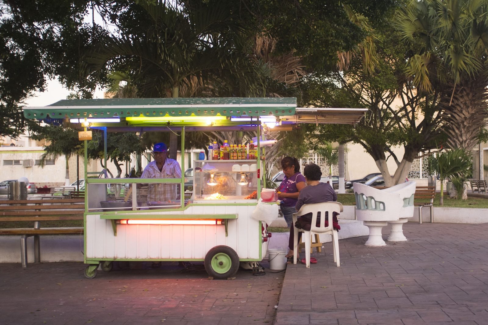 A snack cart on the Malecón in Progreso