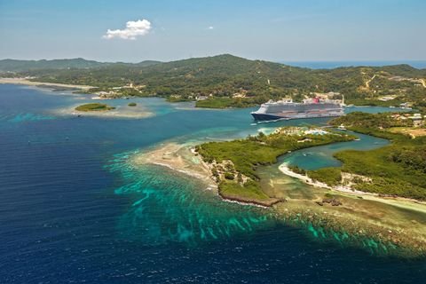 Isla Tropicale and its beach from the air