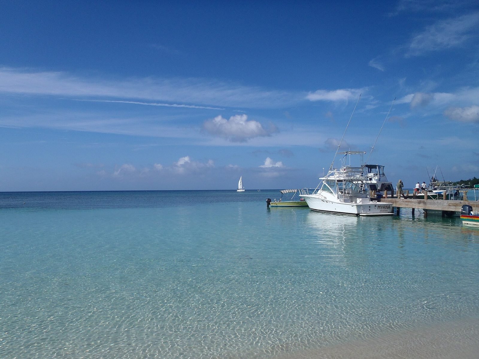 Boats and clear water at West Bay