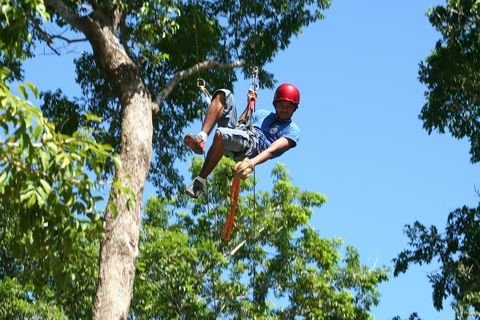 Ziplining through the jungle canopy on Roatan